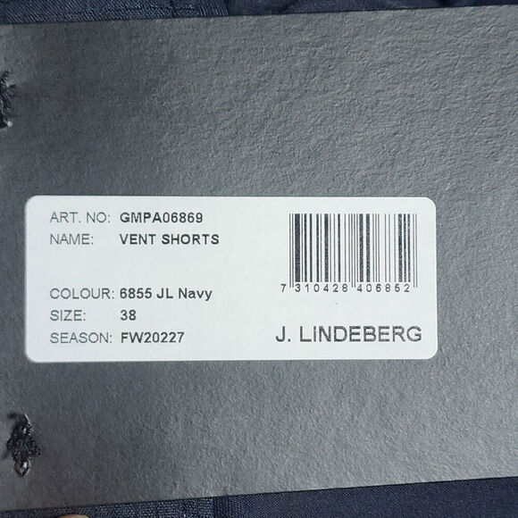 J. Lindeberg High Vent Golf Shorts Navy Men's Sz 38 - NWT - Picture 6 of 8